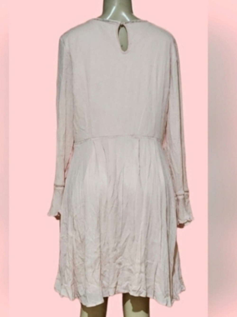 Blush/Pink Vintage Est. 1946 Lace Bodice Long Sleeve Dress Sz. 16- EUC - Picture 3 of 3
